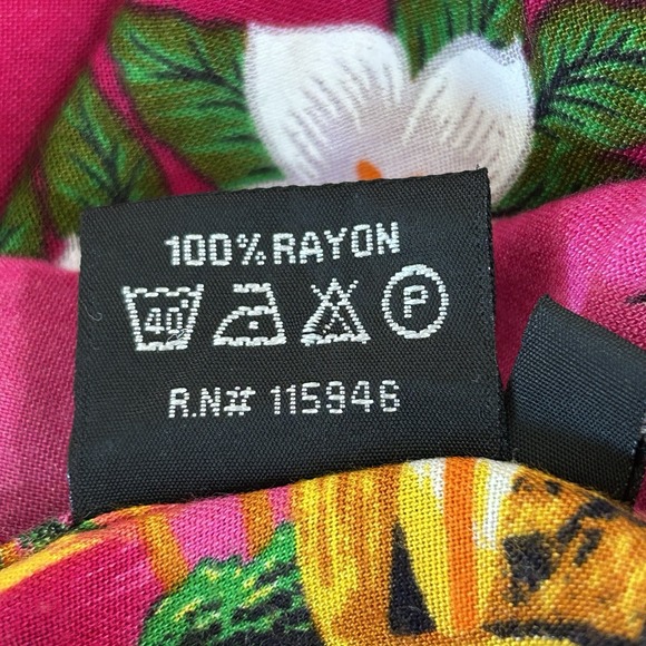 Vintage Jackpot Hawaiian Shirt Men Small Pink Floral Tropical Luau Tiki Vacation - Picture 11 of 11